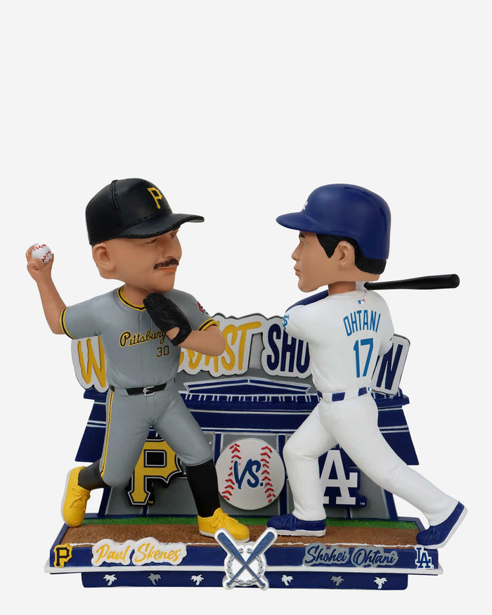 Paul Skenes & Shohei Ohtani Pittsburgh Pirates & Los Angeles Dodgers West Coast Sho Down Bobblehead FOCO - FOCO.com