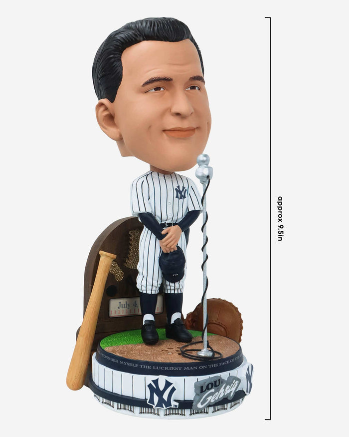 Lou Gehrig New York Yankees Luckiest Man Speech Sound Chip Bighead Bobblehead FOCO - FOCO.com