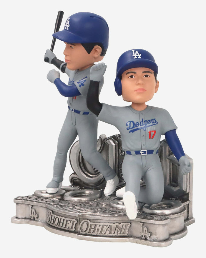 Shohei Ohtani Los Angeles Dodgers 50 Home Runs & 50 Stolen Bases Connecting Platinum Base Bobblehead Set FOCO - FOCO.com