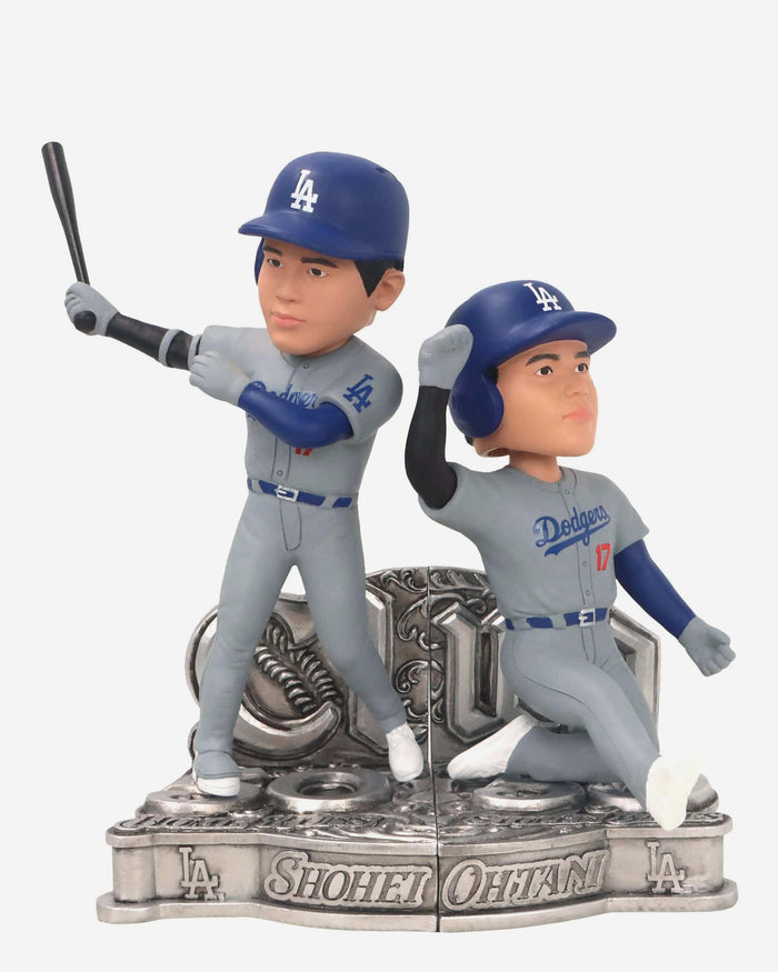 Shohei Ohtani Los Angeles Dodgers 50 Home Runs & 50 Stolen Bases Connecting Platinum Base Bobblehead Set FOCO - FOCO.com