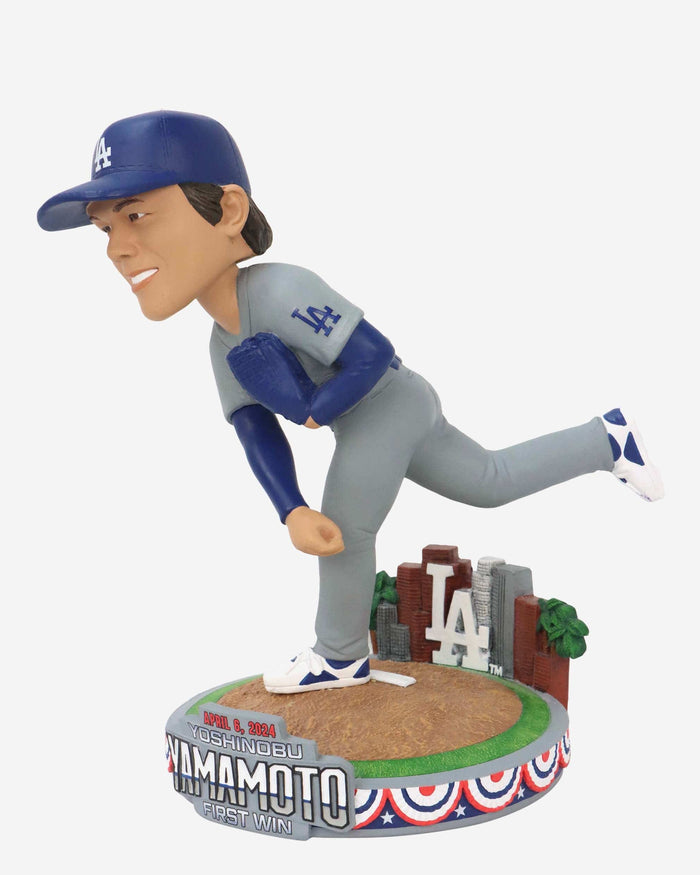 Yoshinobu Yamamoto Los Angeles Dodgers First Dodger Win Bobblehead FOCO - FOCO.com