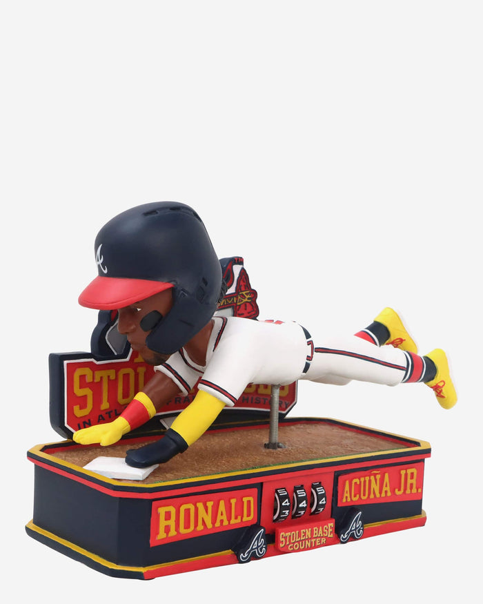 Ronald Acuna Jr Atlanta Braves Franchise Stolen Base Record Counter Bobblehead FOCO - FOCO.com