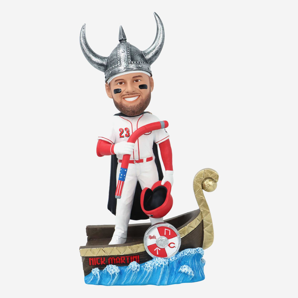 Nick Martini Cincinnati Reds Viking Hat Home Run Celebration Bobblehead FOCO - FOCO.com