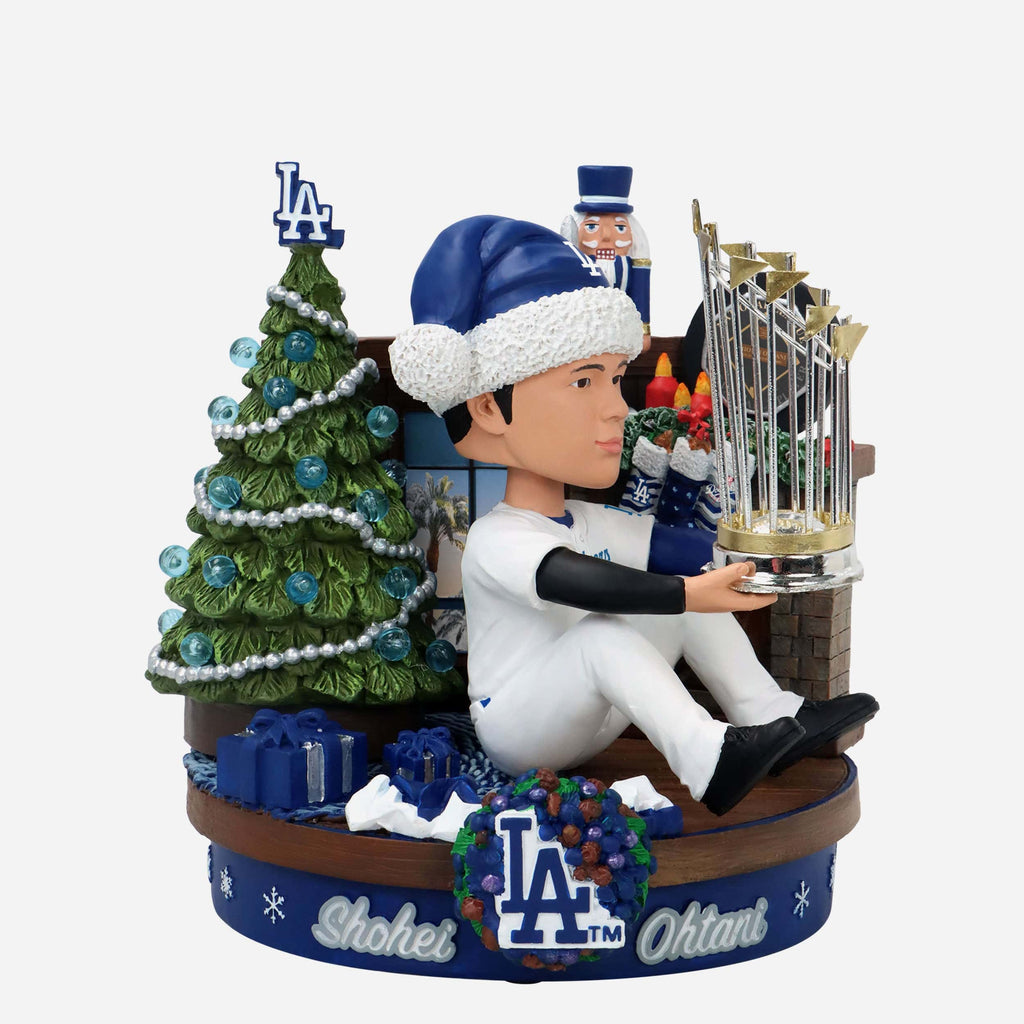 Shohei Ohtani Los Angeles Dodgers 2024 World Series Champion & NL MVP Light Up Holiday Bobblehead Scene FOCO - FOCO.com