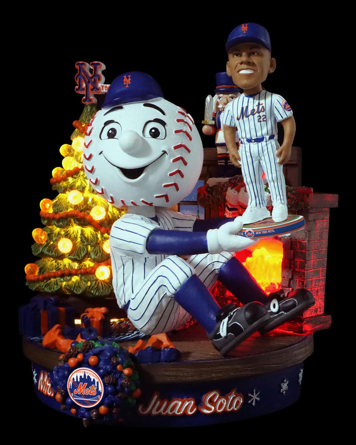 Mr Met & Juan Soto New York Mets Light Up Holiday Bobblehead Scene FOCO - FOCO.com