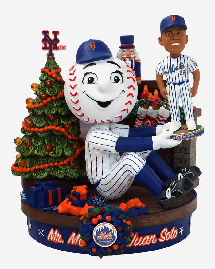 Mr Met & Juan Soto New York Mets Light Up Holiday Bobblehead Scene FOCO - FOCO.com