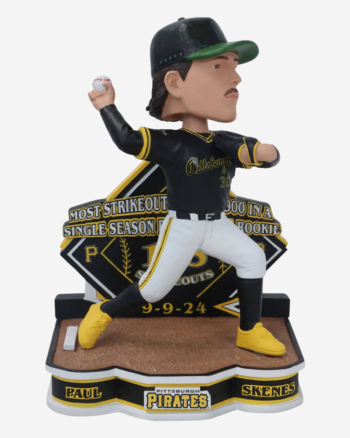 Paul Skenes Pittsburgh Pirates Franchise Single Season Rookie Strikeout Record Bobblehead FOCO - FOCO.com