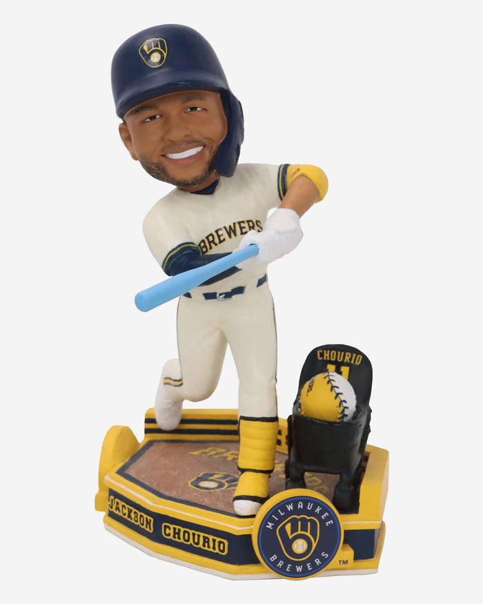 Jackson Chourio Milwaukee Brewers Baby Carriage Celebration Bobblehead FOCO - FOCO.com