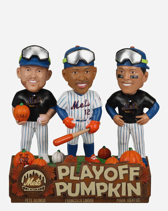 New York Mets Playoff Pumpkin Patch Mini Bobblehead Scene FOCO - FOCO.com
