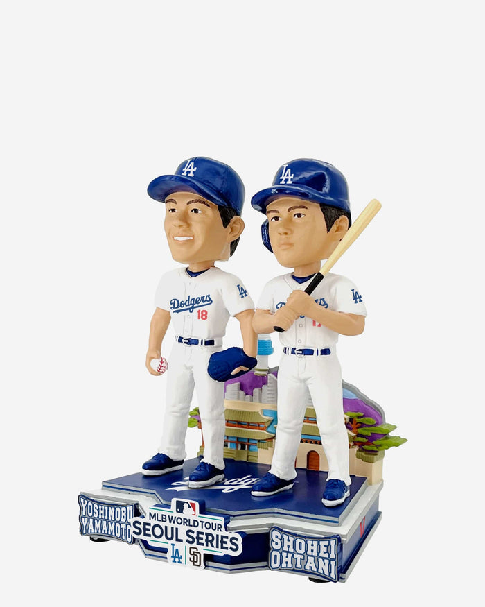 Shohei Ohtani & Yoshinobu Yamamoto Los Angeles Dodgers 2024 Seoul Series Dual Bobblehead FOCO - FOCO.com