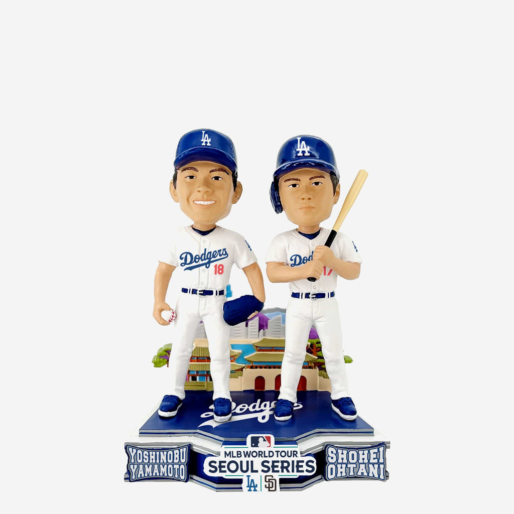 Shohei Ohtani & Yoshinobu Yamamoto Los Angeles Dodgers 2024 Seoul Series Dual Bobblehead FOCO - FOCO.com
