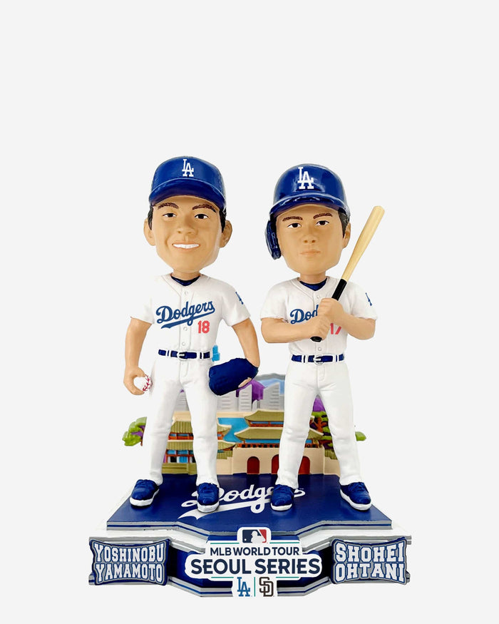 Shohei Ohtani & Yoshinobu Yamamoto Los Angeles Dodgers 2024 Seoul Series Dual Bobblehead FOCO - FOCO.com