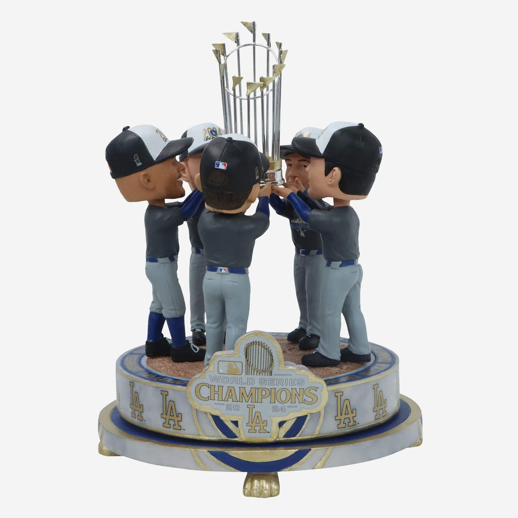 Los Angeles Dodgers 2024 World Series Champions Trophy Spinner Mini Bobblehead Scene FOCO - FOCO.com