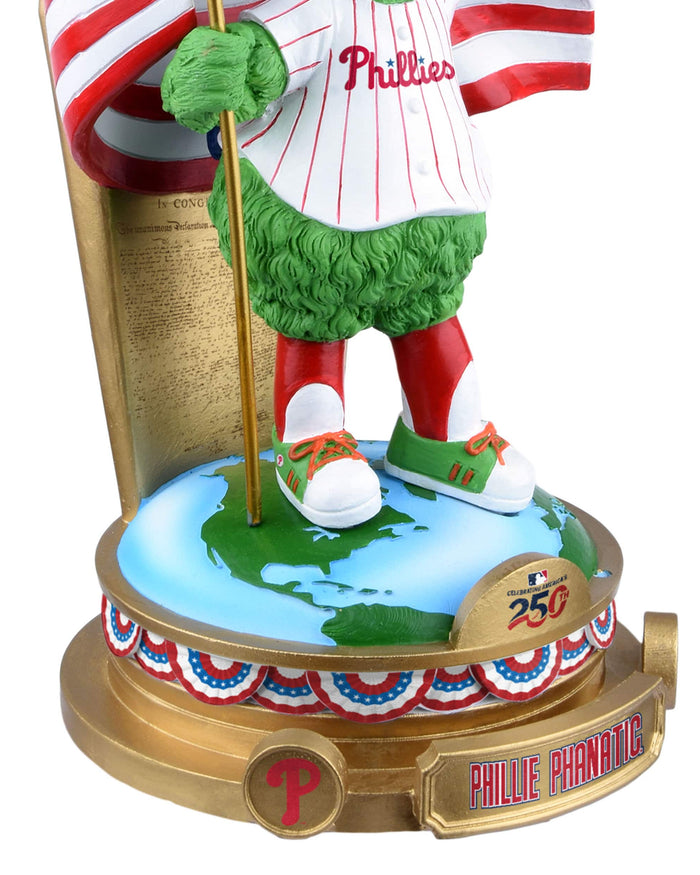 Phillie Phanatic Philadelphia Phillies America's 250th Anniversary Flag Mascot Bobblehead FOCO - FOCO.com
