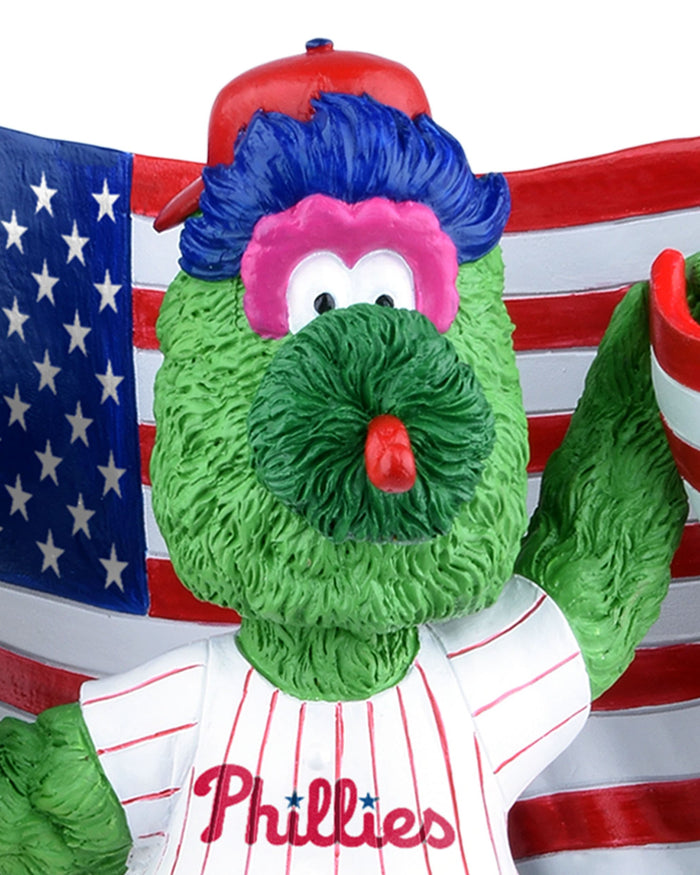 Phillie Phanatic Philadelphia Phillies America's 250th Anniversary Flag Mascot Bobblehead FOCO - FOCO.com
