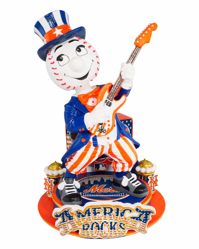 Mr Met New York Mets America's 250th Anniversary Star Spangled Banner Sound Chip Mascot Bobblehead FOCO - FOCO.com