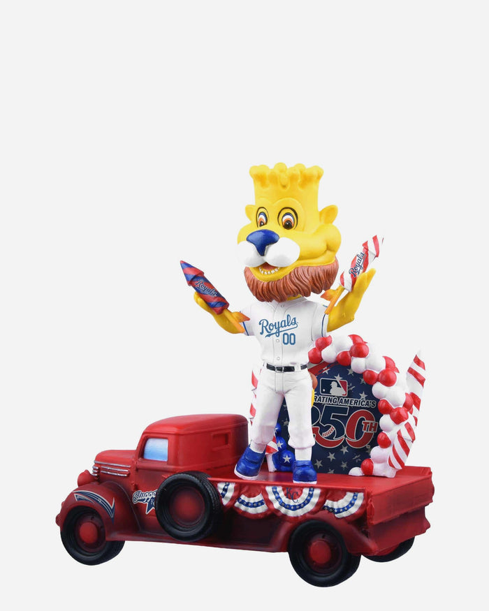 Sluggerrr Kansas City Royals America's 250th Anniversary Parade Float Mascot Bobblehead FOCO - FOCO.com