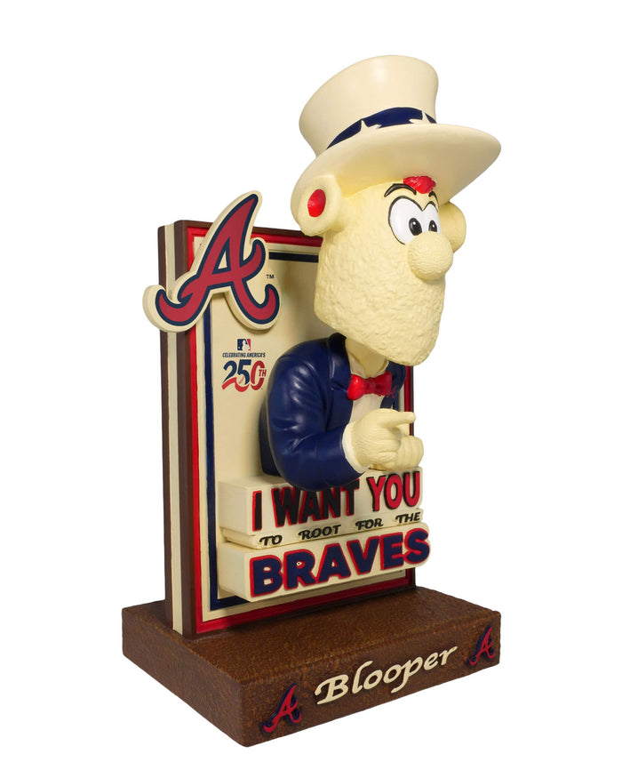 Blooper Atlanta Braves America's 250th Anniversary Uncle Sam Mascot Bobblehead