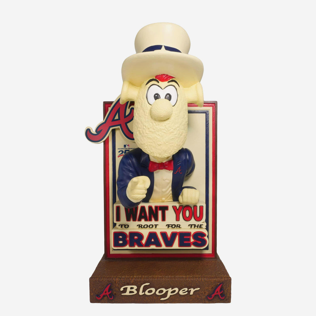 Blooper Atlanta Braves America's 250th Anniversary Uncle Sam Mascot Bobblehead FOCO - FOCO.com