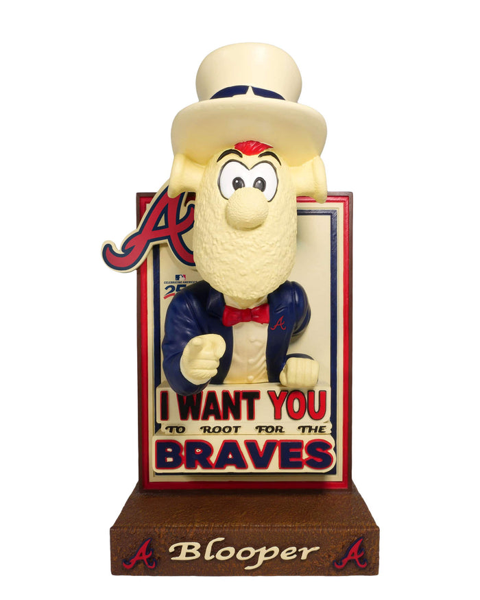 Blooper Atlanta Braves America's 250th Anniversary Uncle Sam Mascot Bobblehead