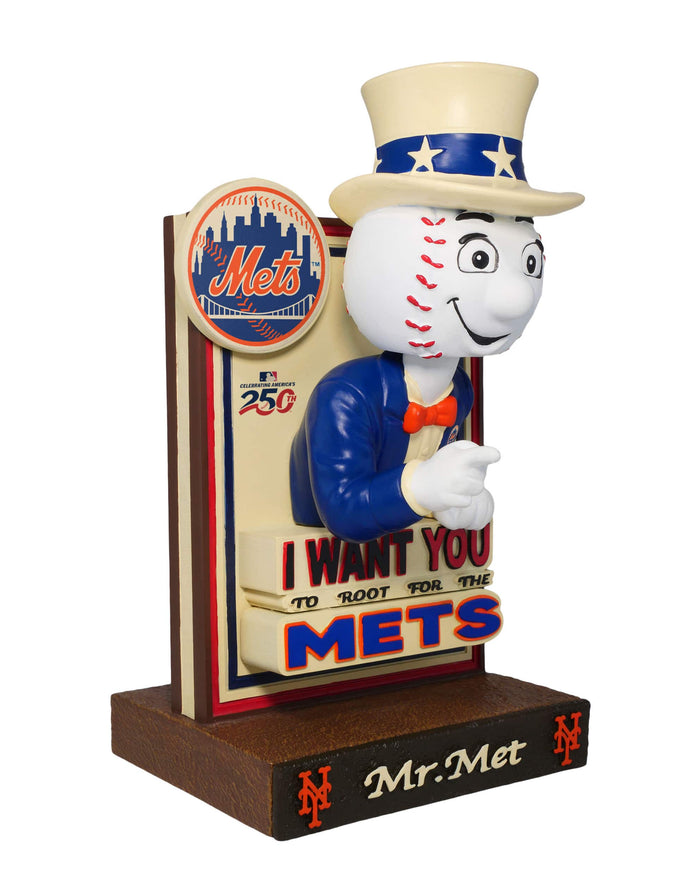 Mr Met New York Mets America's 250th Anniversary Uncle Sam Mascot Bobblehead