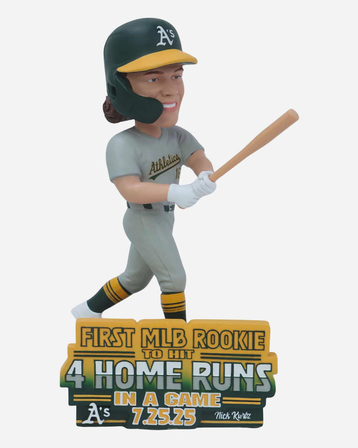 Nick Kurtz Athletics 4 Home Run Game Rookie Record Bobblehead FOCO - FOCO.com