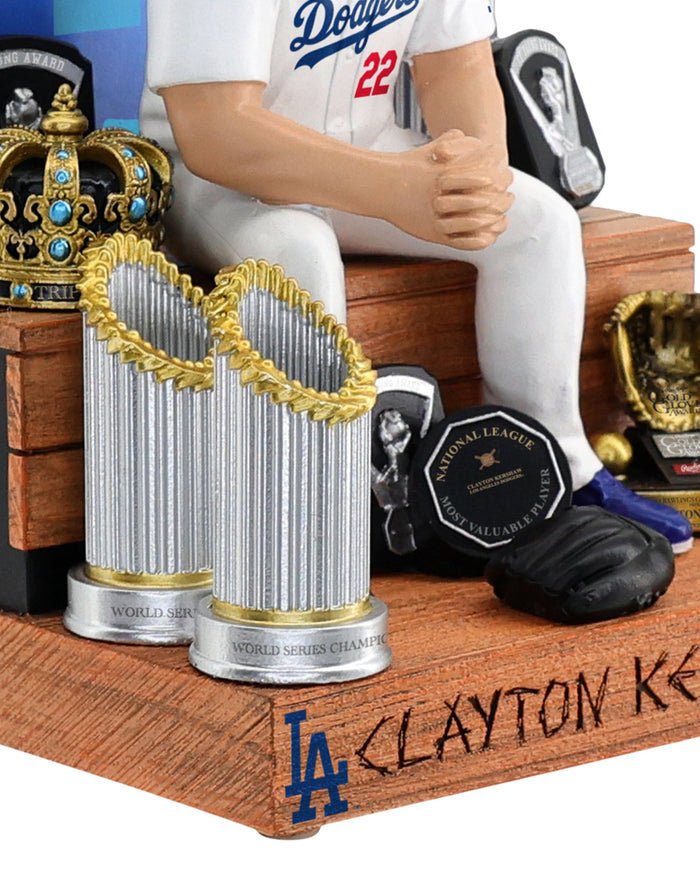 Clayton Kershaw Los Angeles Dodgers Award Collection Mini Bobblehead Scene FOCO - FOCO.com