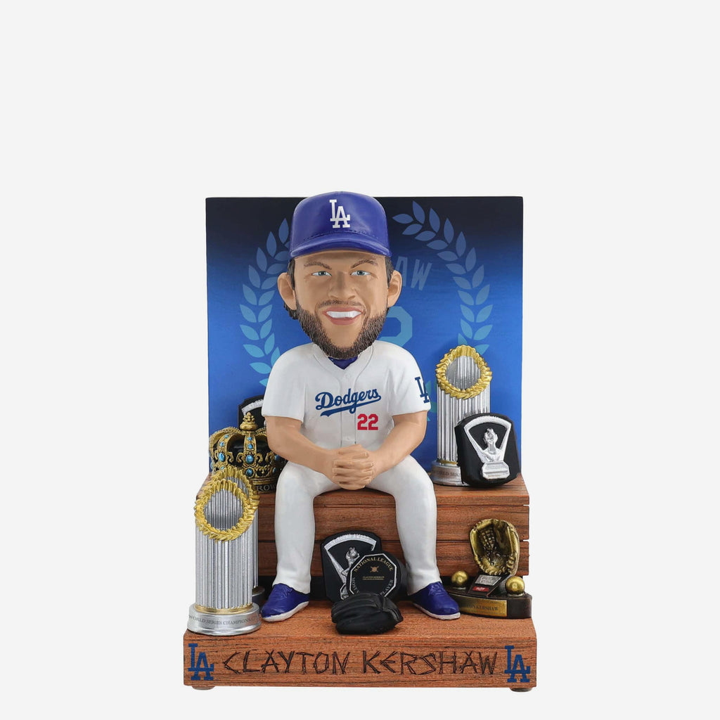 Clayton Kershaw Los Angeles Dodgers Award Collection Mini Bobblehead Scene FOCO - FOCO.com