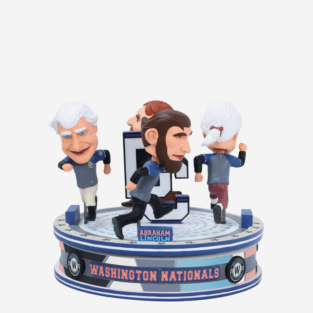 Washington Nationals 2025 City Connect Racing Presidents Spinner Mini Bobblehead Scene FOCO - FOCO.com
