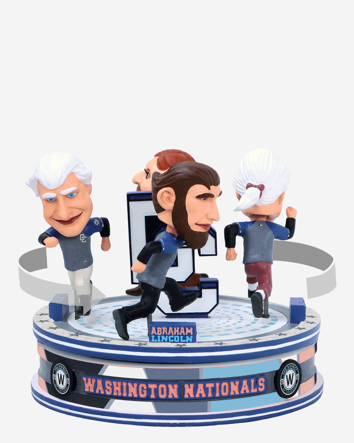 Washington Nationals 2025 City Connect Racing Presidents Spinner Mini Bobblehead Scene FOCO - FOCO.com