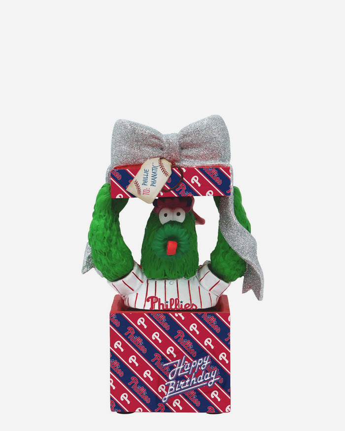 Phillie Phanatic Philadelphia Phillies Birthday Present Mascot Mini Bobblehead Scene FOCO - FOCO.com