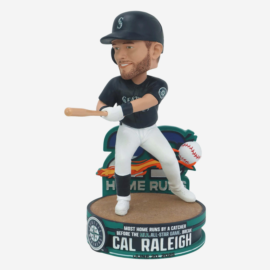 Cal Raleigh Seattle Mariners Pre-All-Star Catcher Home Run Record Bobblehead FOCO - FOCO.com
