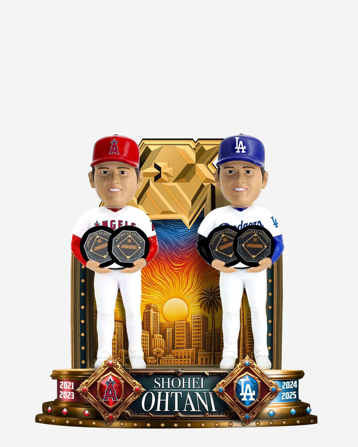 Shohei Ohtani Los Angeles Angels & Los Angeles Dodgers 4x MVP Dual Bobblehead FOCO - FOCO.com