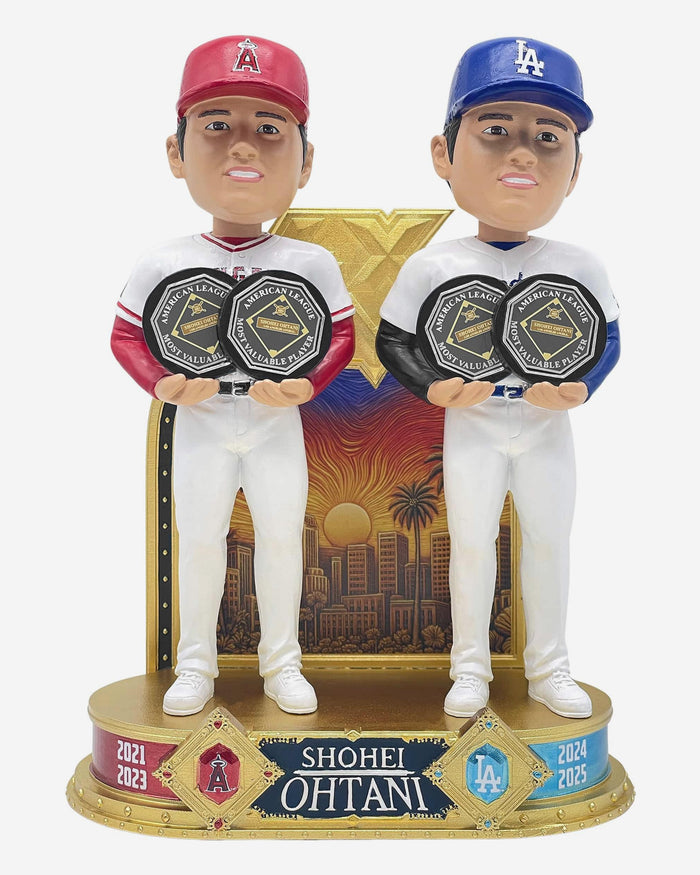 Shohei Ohtani Los Angeles Angels & Los Angeles Dodgers 4x MVP Dual Bobblehead FOCO - FOCO.com