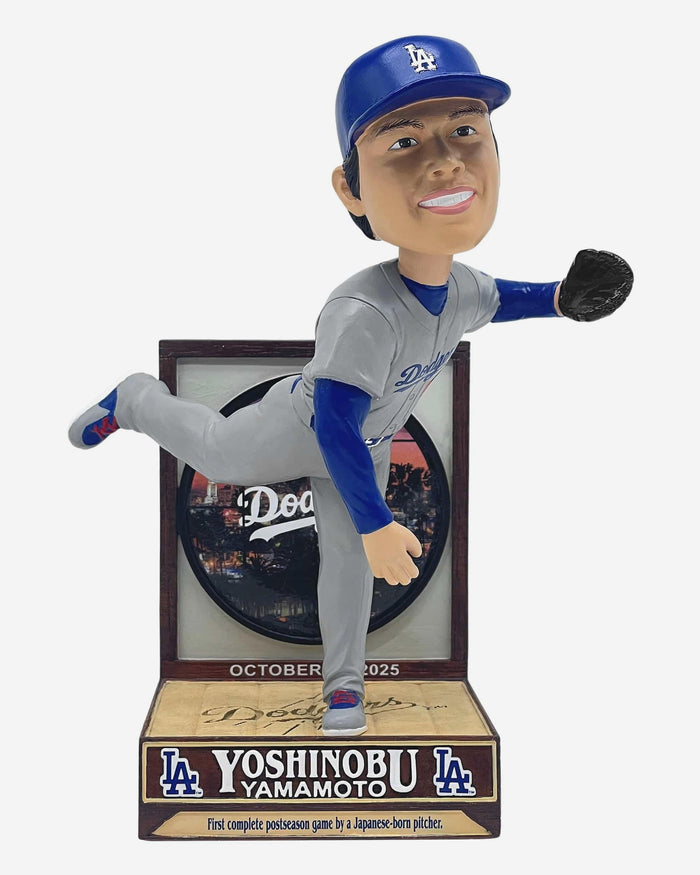 Yoshinobu Yamamoto Los Angeles Dodgers First Japanese Born Postseason Complete Game Bobblehead FOCO - FOCO.com