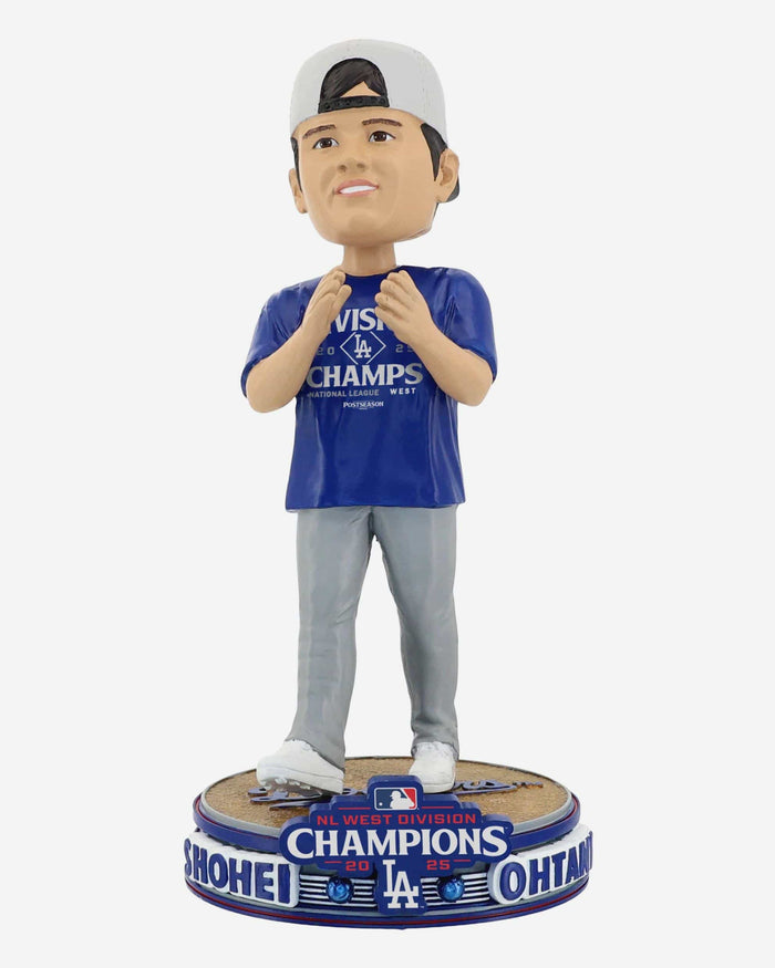 Shohei Ohtani Los Angeles Dodgers 2025 National League West Division Champions Cap & Tee Bobblehead FOCO - FOCO.com