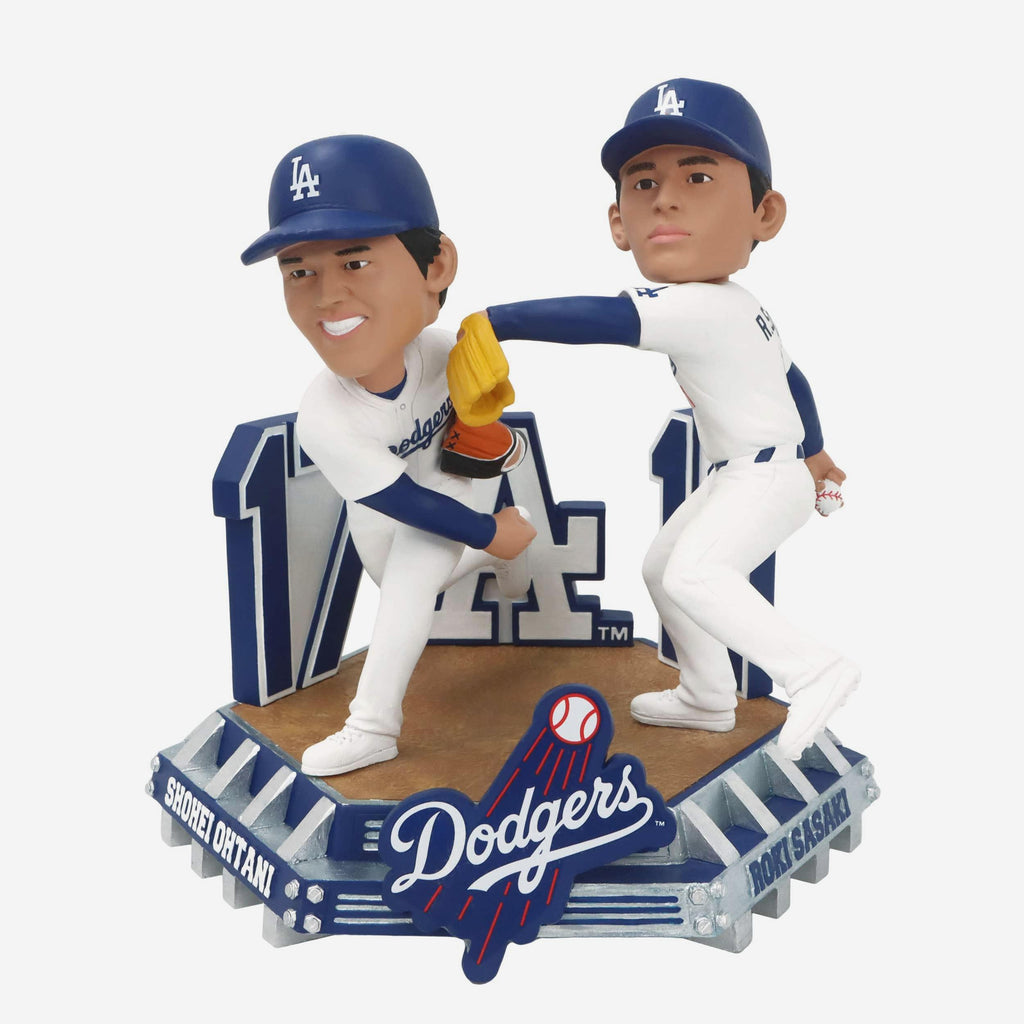 Roki Sasaki & Shohei Ohtani Los Angeles Dodgers Pitching Dual Bobblehead FOCO - FOCO.com