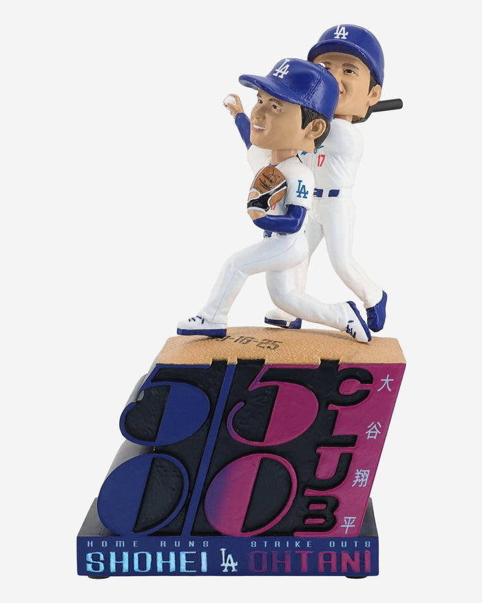 Shohei Ohtani Los Angeles Dodgers 50 Home Runs & 50 Strikeouts Season Dual Mini Bobblehead Scene FOCO - FOCO.com