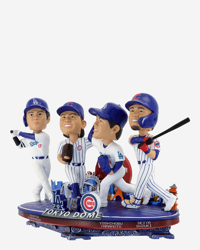 Chicago Cubs & Los Angeles Dodgers 2025 Tokyo Series Mini Bobblehead Scene FOCO - FOCO.com