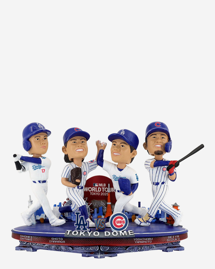 Chicago Cubs & Los Angeles Dodgers 2025 Tokyo Series Mini Bobblehead Scene FOCO - FOCO.com