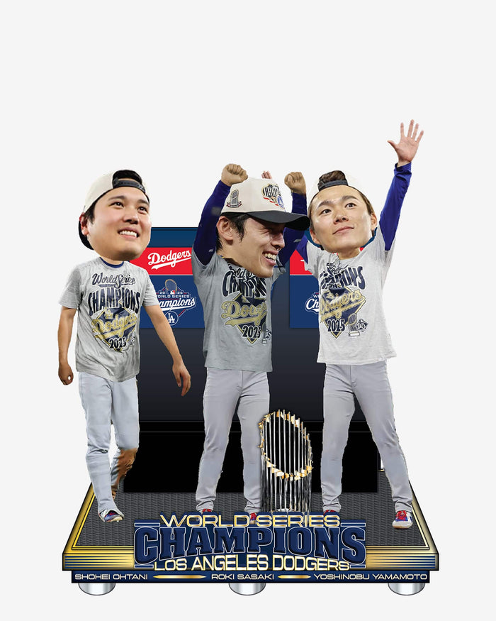 Los Angeles Dodgers 2025 World Series Champions Comeback of the Ages Locker Room Mini Bobblehead Scene