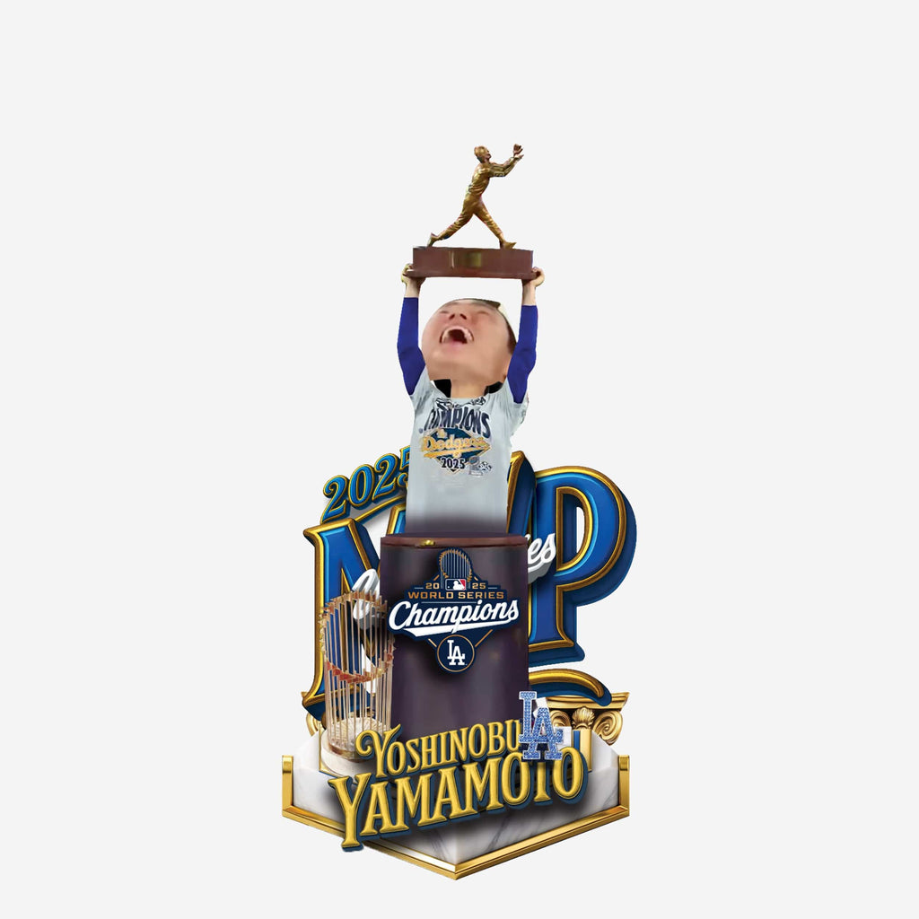 Yoshinobu Yamamoto Los Angeles Dodgers 2025 World Series MVP Mini Bobblehead Scene