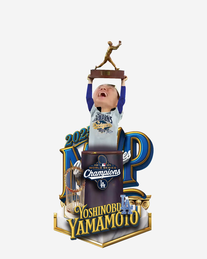 Yoshinobu Yamamoto Los Angeles Dodgers 2025 World Series MVP Mini Bobblehead Scene