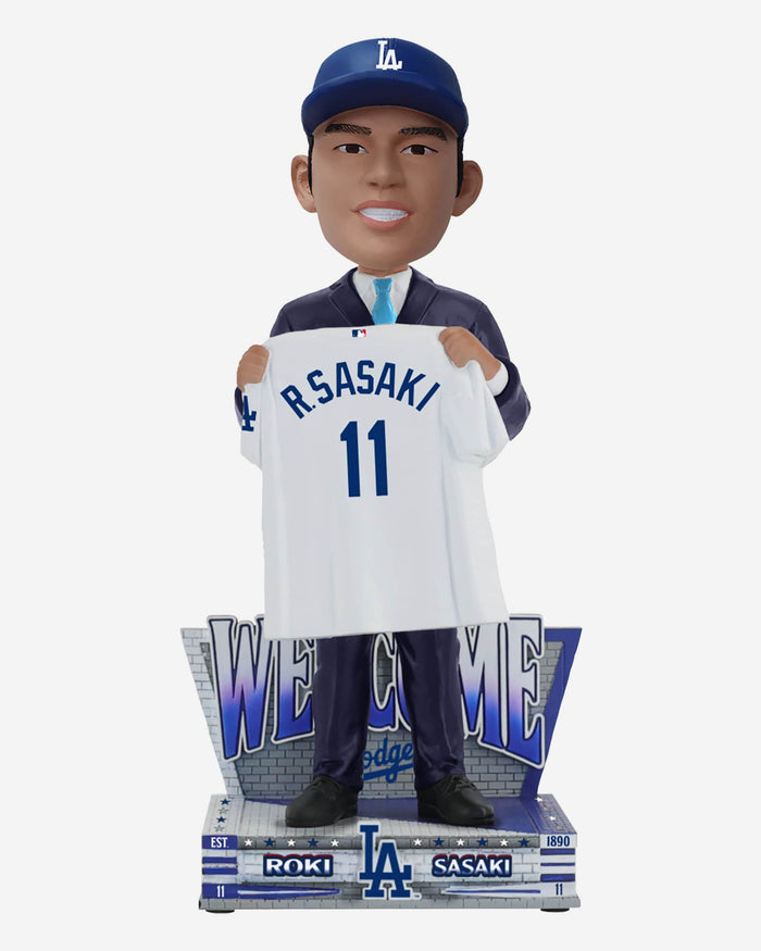 Roki Sasaki Los Angeles Dodgers Welcome to the Team Bobblehead FOCO - FOCO.com