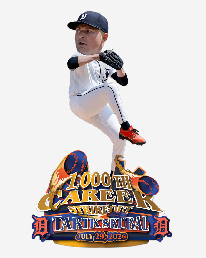 Tarik Skubal Detroit Tigers 1,000th Career Strikeouts Milestone Bobblehead