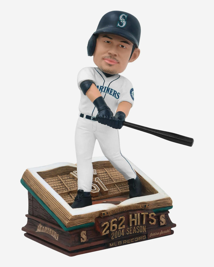 Ichiro Suzuki Seattle Mariners Single-Season Hits Record Book Bobblehead FOCO - FOCO.com