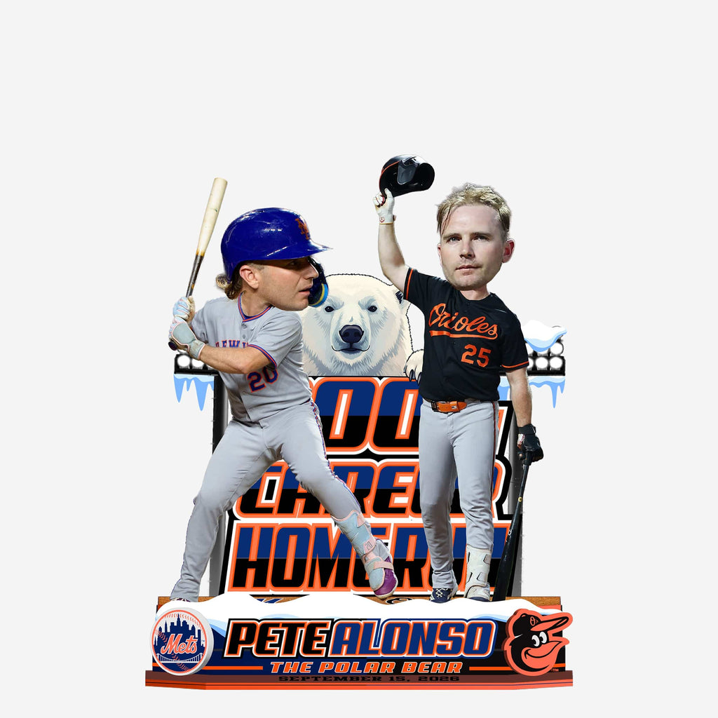 Pete Alonso New York Mets & Baltimore Orioles 300th Career Home Run Dual Mini Bobblehead FOCO - FOCO.com