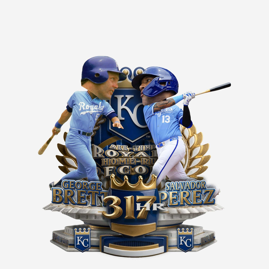George Brett & Salvador Perez Kansas City Royals All-Time Royals Home Run Record Mini Bobblehead FOCO - FOCO.com