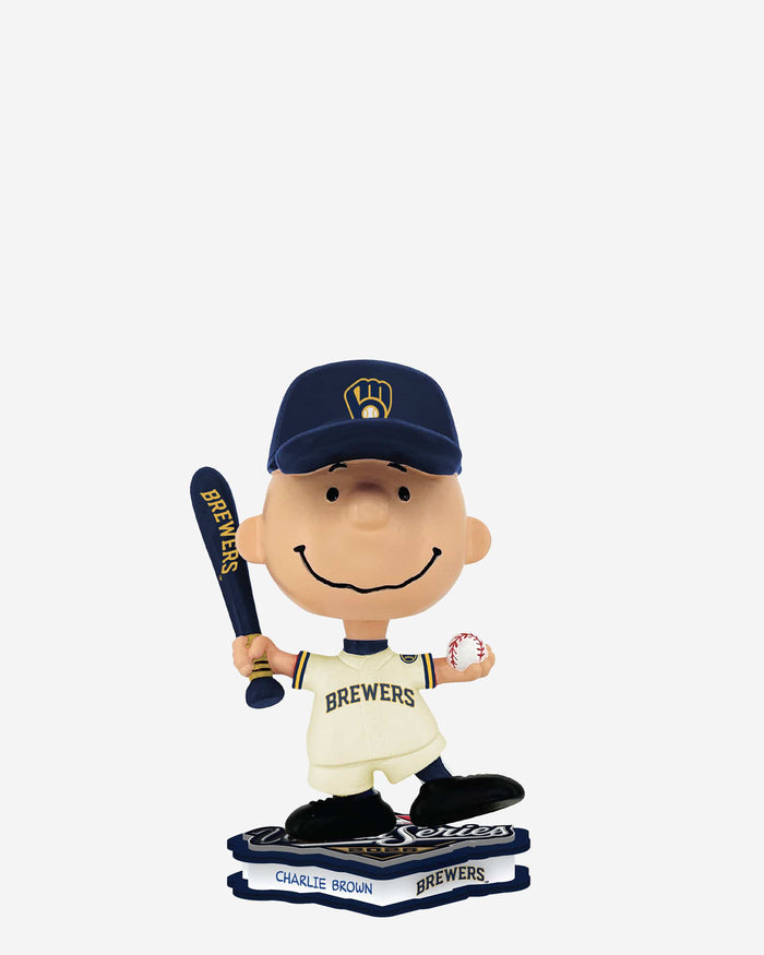 Milwaukee Brewers Charlie Brown Peanuts 2026 World Series Bound Mini Bighead Bobblehead