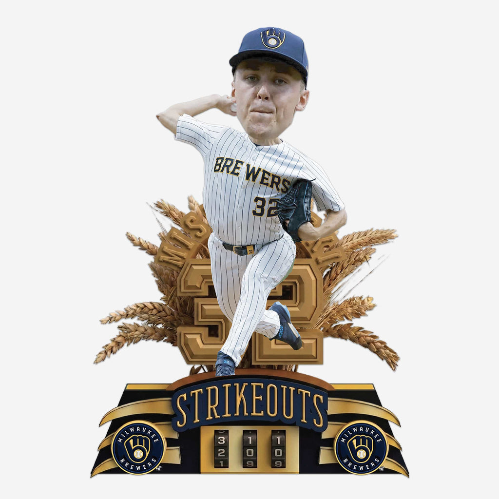 Jacob Misiorowski Milwaukee Brewers Strikeout Counter Bobblehead FOCO - FOCO.com